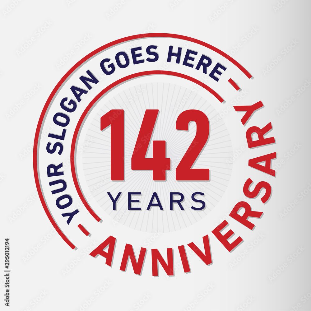 142 years anniversary logo template. One hundred and forty-two years celebrating logotype. Vector and illustration. 142 years anniversary logo template. One hundred and forty-two years celebrating logotype. Vector and illustration.