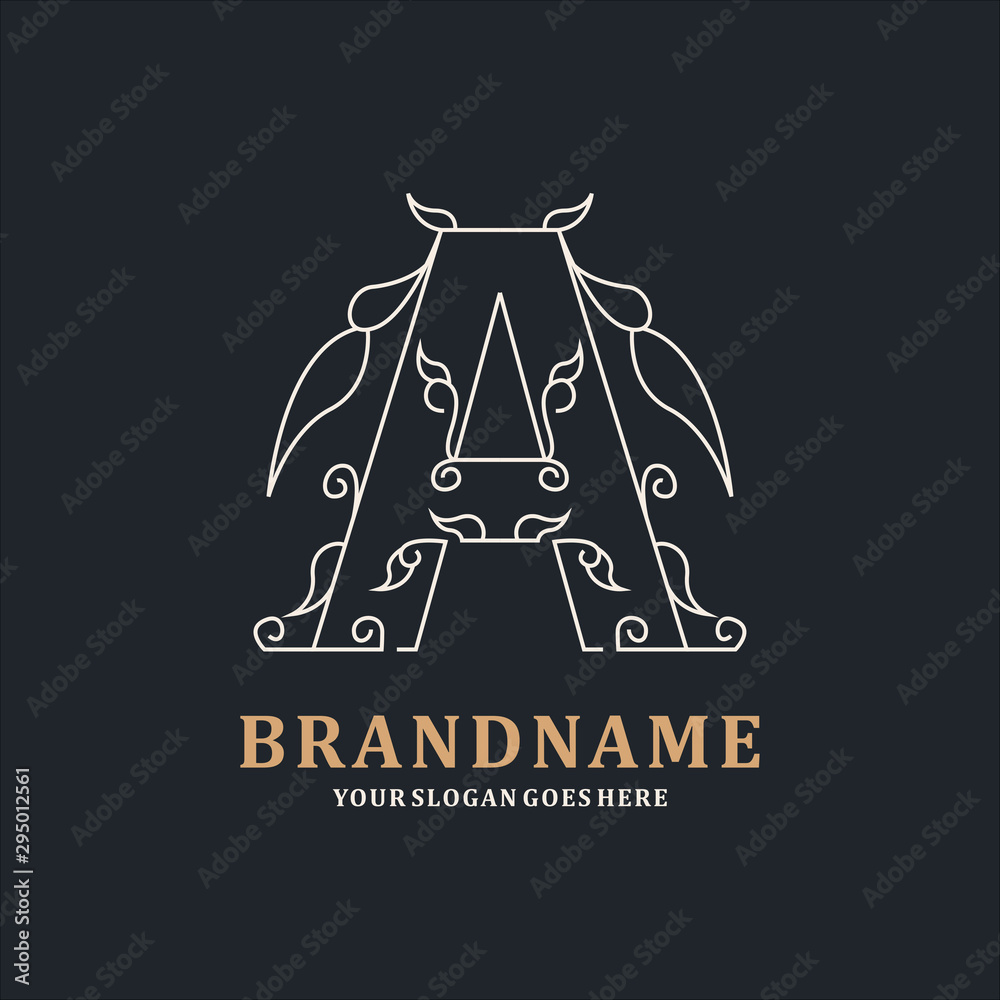 Letter A Luxury Logo Template Elegant Ornament for Restaurant, Royalty, Boutique, Cafe, Hotel, Heraldic, Jewelry, Fashion and other