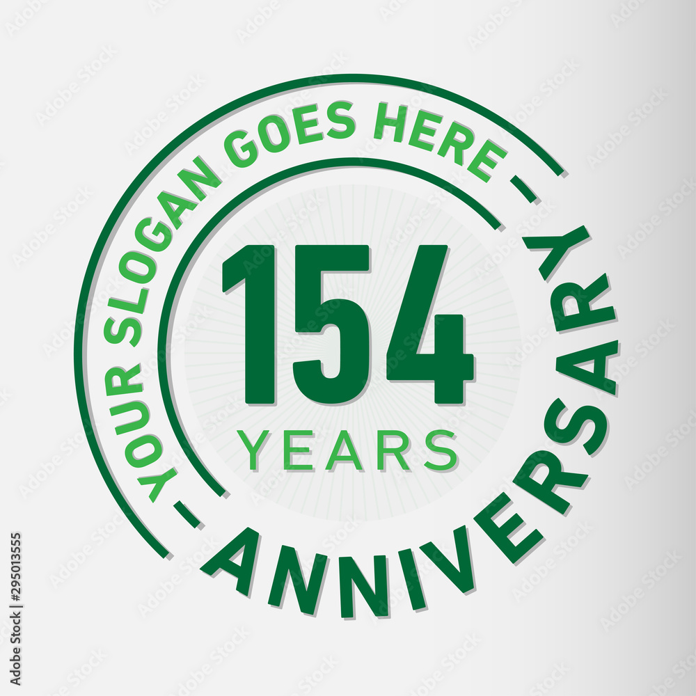 154 years anniversary logo template. One hundred and fifty-four years celebrating logotype. Vector and illustration. 154 years anniversary logo template. One hundred and fifty-four years celebrating logotype. Vector and illustration.