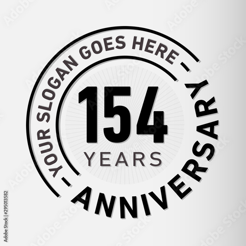 154 years anniversary logo template. One hundred and fifty-four years celebrating logotype. Vector and illustration.