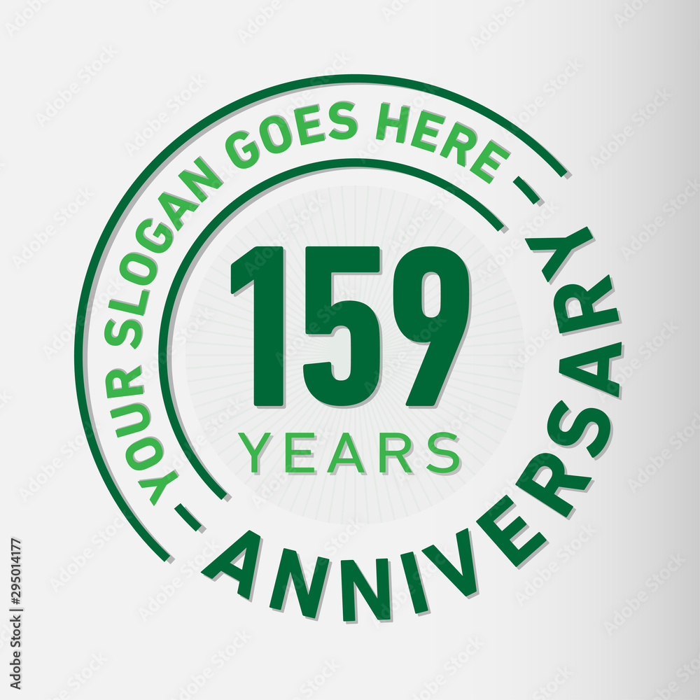 159 years anniversary logo template. One hundred and fifty-nine years celebrating logotype. Vector and illustration. 159 years anniversary logo template. One hundred and fifty-nine years celebrating logotype. Vector and illustration.