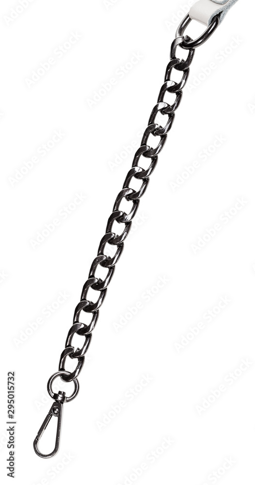 black chain with carabiner on the end of belt black chain with carabiner on the end of belt