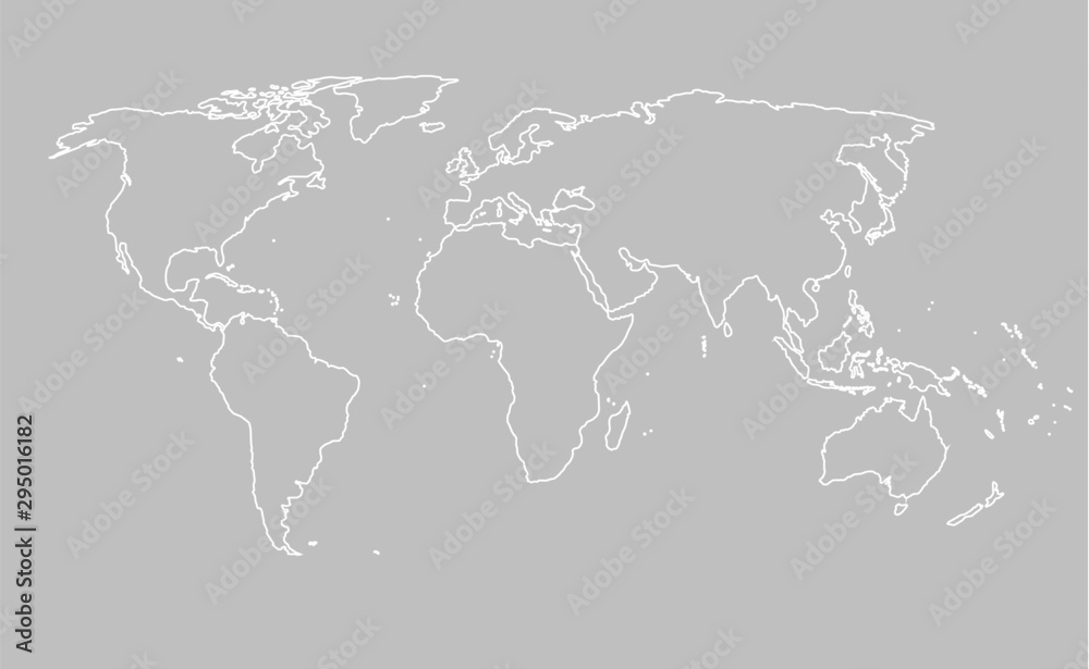 Vector world map template global outline earth Stock Vector Adobe Stock