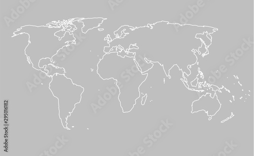 Vector world map template global outline earth photo