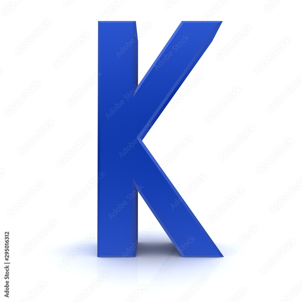 K letter blue sign 3d K letter blue sign 3d
