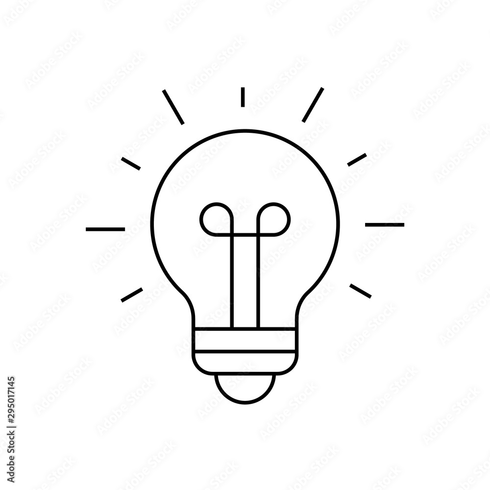 Light bulb shining icon on white background. Editable stroke Light bulb shining icon on white background. Editable stroke