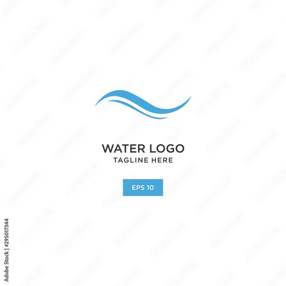 Water wave Logo Template vector design .