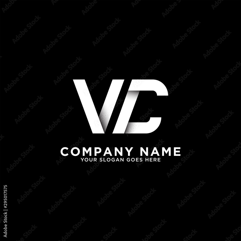 VC letter logo designs, clean and clever logo template