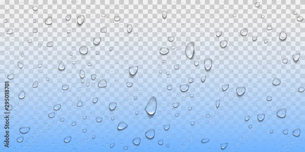 water drops on transparent background.