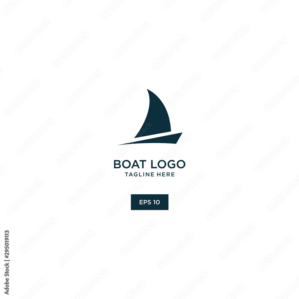 Fototapeta premium Sail Boat vector logo concept, travel logo template