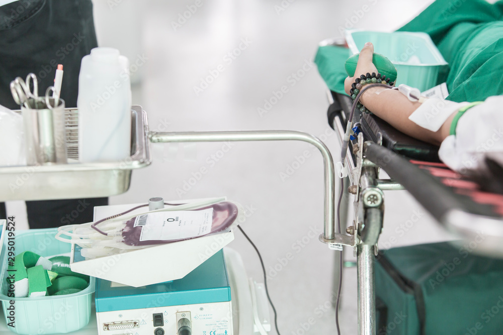 Blood donation, blood transfusion, and check specified concept in hospital Blood donation, blood transfusion, and check specified concept in hospital
