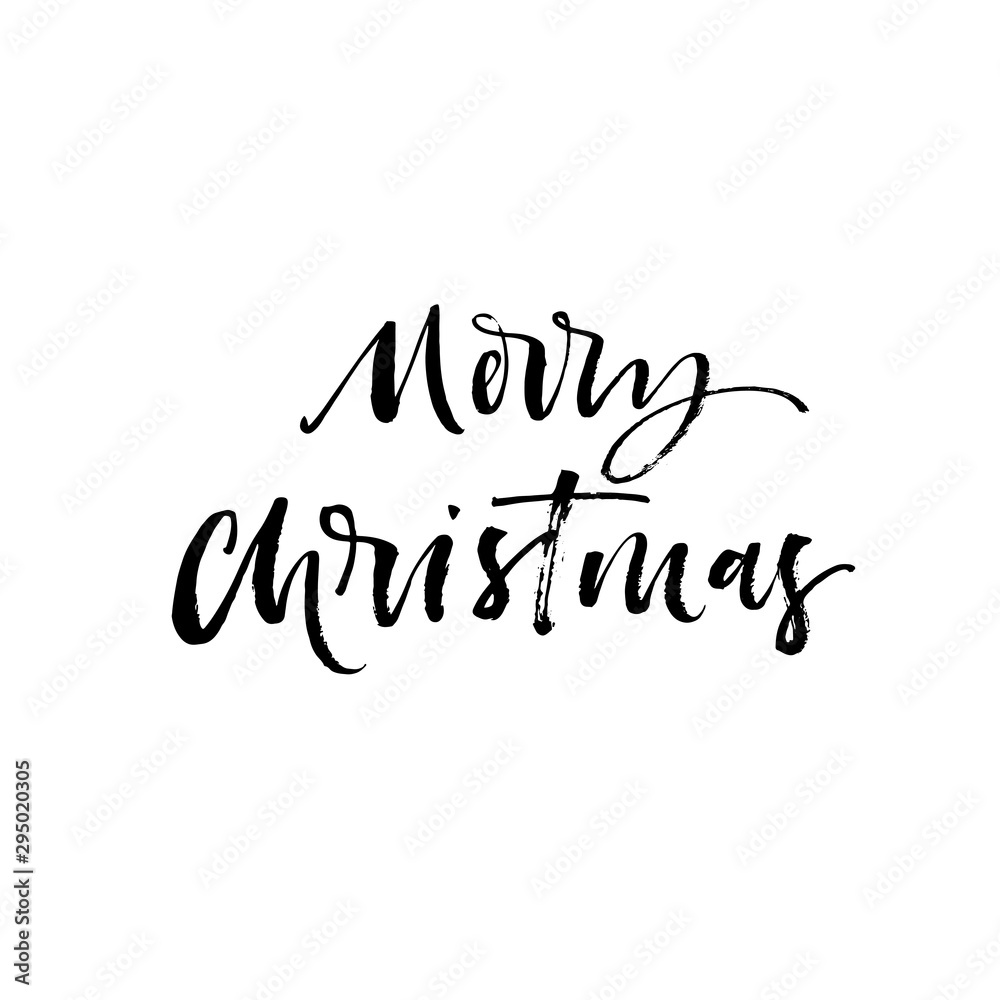 Merry Christmas card. Modern vector brush calligraphy. Ink illustration with hand-drawn lettering. Merry Christmas card. Modern vector brush calligraphy. Ink illustration with hand-drawn lettering.