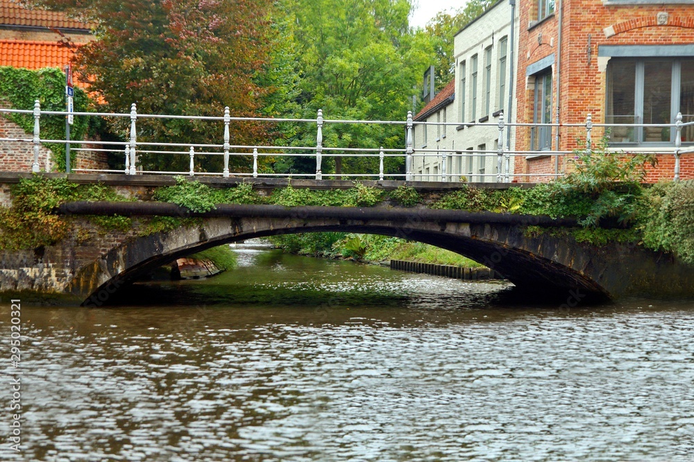 canal and bridge in the city of Bruges (Brugge), Belgium