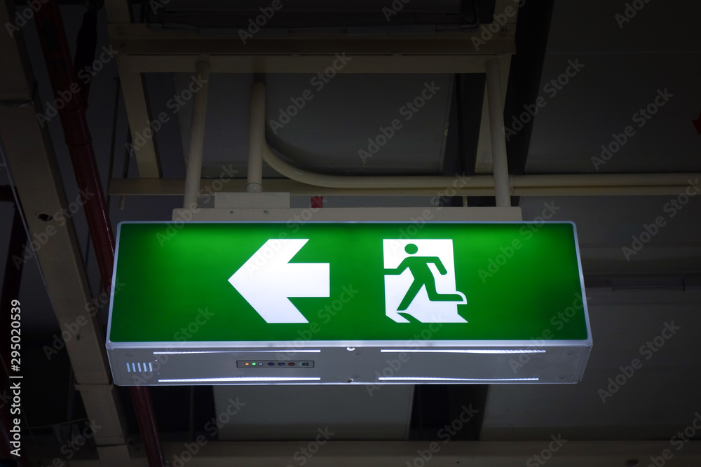 Fire exit in factory. Fire exit in factory.