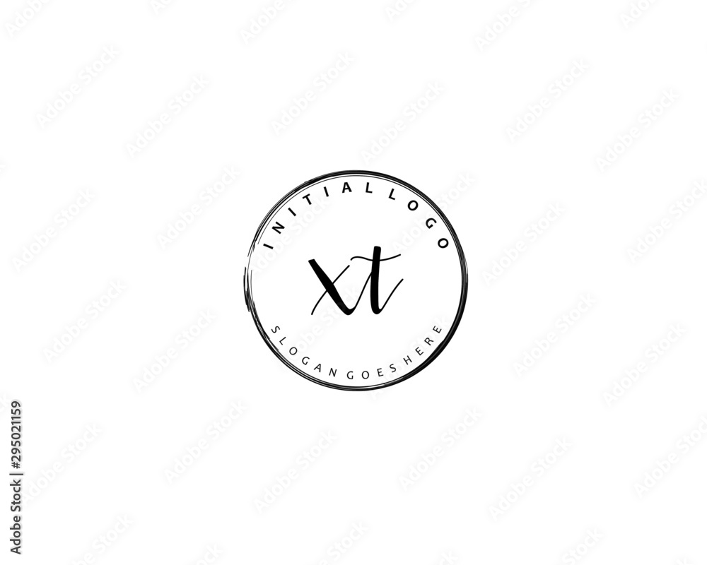 XT Initial handwriting logo vector XT Initial handwriting logo vector