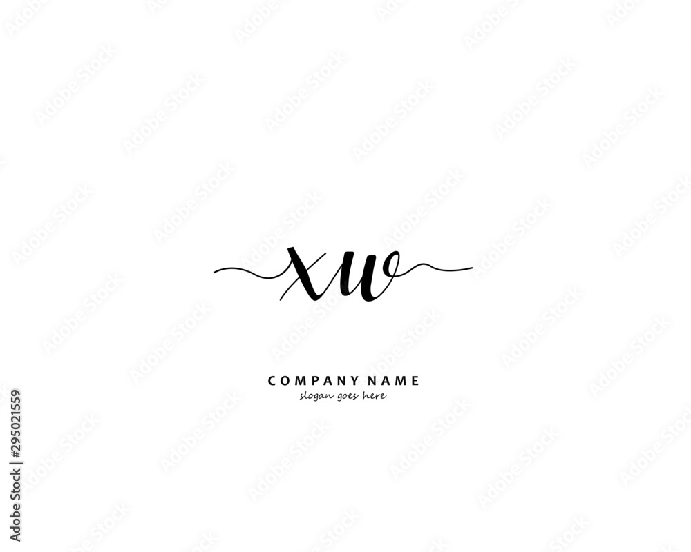 XW Initial handwriting logo vector XW Initial handwriting logo vector
