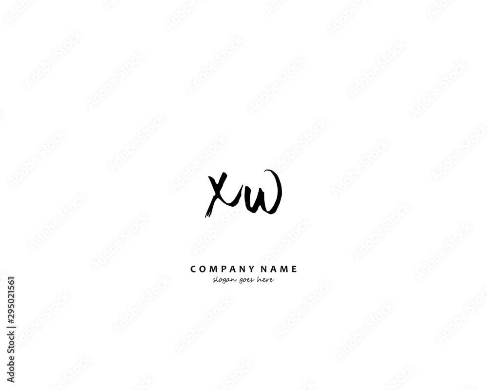 XW Initial handwriting logo vector