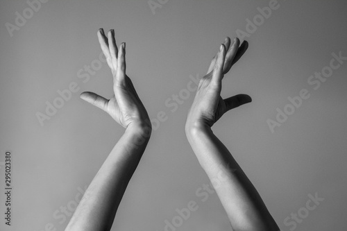 Silhouette dance with hands of dancer