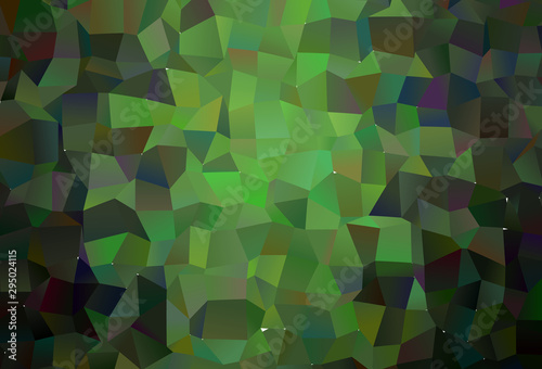 Dark Green vector abstract polygonal pattern.