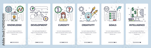 Website and mobile app onboarding screens vector template