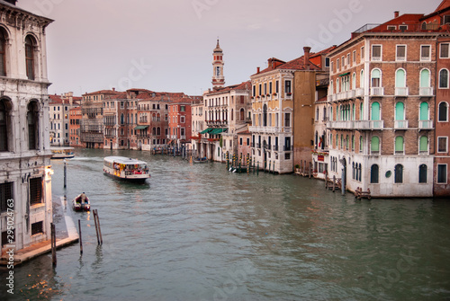 Amazing beautiful sunset on the Grand Canal in Venice