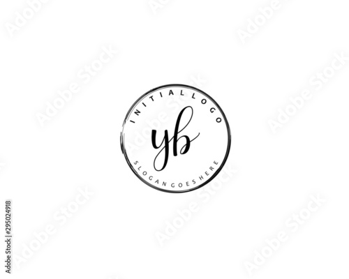 YB Initial handwriting logo vector