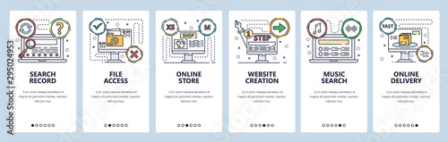 Website and mobile app onboarding screens vector template