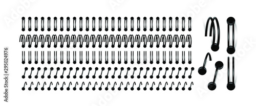 set of spirals for binding notebook sheets 