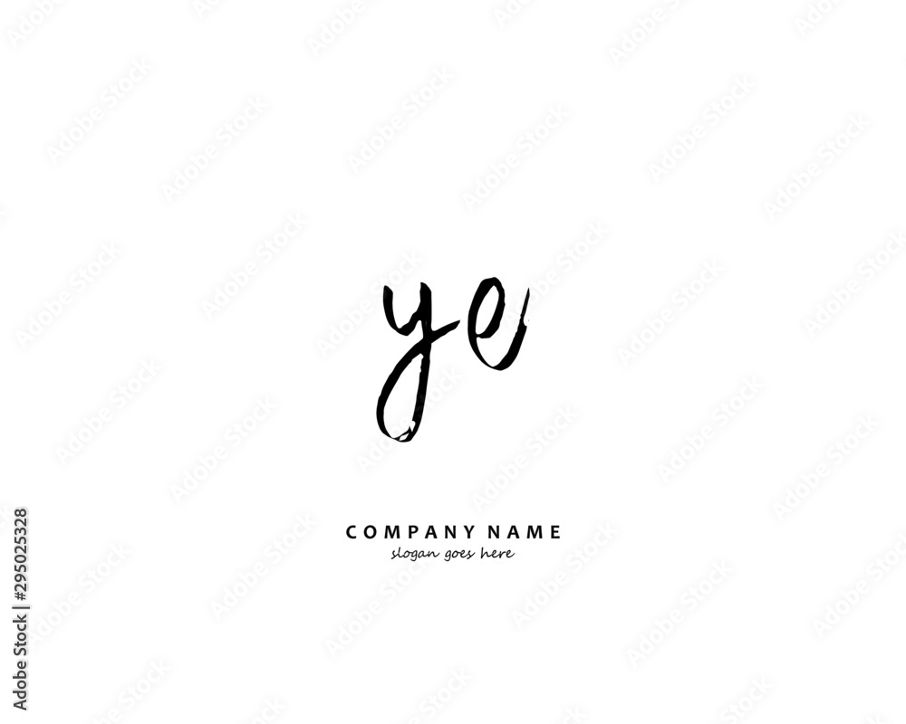 YE Initial handwriting logo vector YE Initial handwriting logo vector