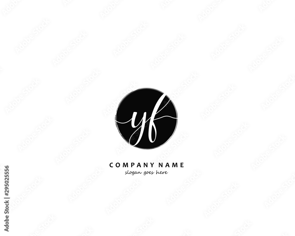 YF Initial handwriting logo vector YF Initial handwriting logo vector