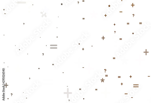 Light Orange vector background with math elements.