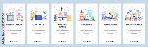 Website and mobile app onboarding screens vector template