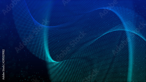 beautiful abstract wave technology background with blue light digital effect corporate concept