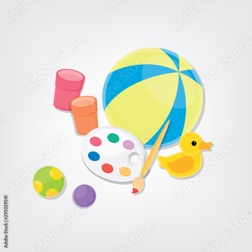 Vector illustration toys on white background