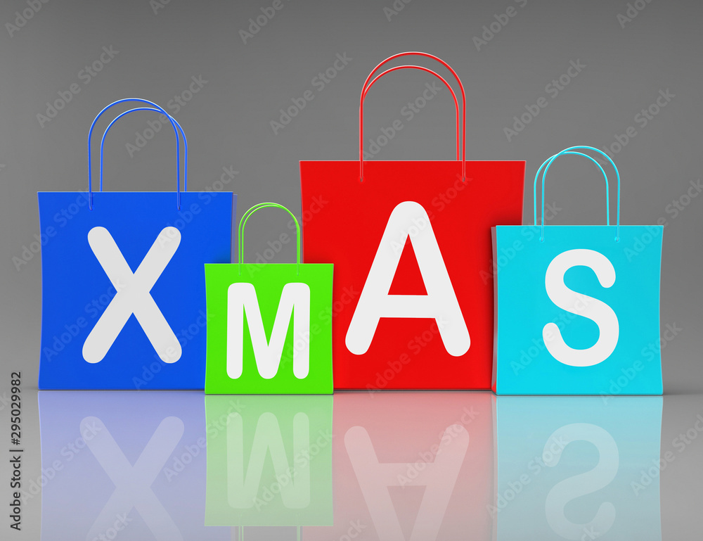 Φωτογραφία Christmas shopping concept icon means Bargains or gifts to be bought - 3d illust