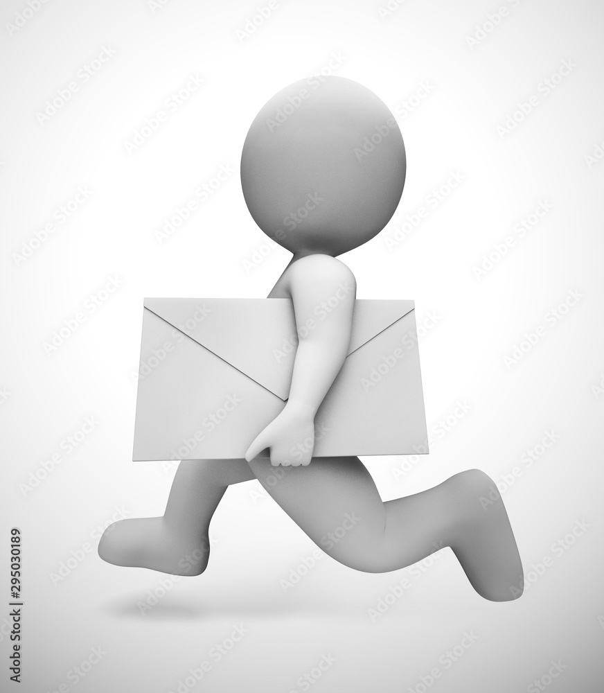 Priority Mail or special delivery by an Express courier - 3d illustration Priority Mail or special delivery by an Express courier - 3d illustration