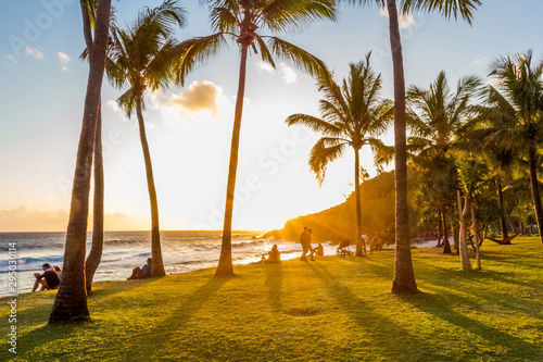 Fototapeta Naklejka Na Ścianę i Meble -  sunset on the beach of Grand’Anse, Réunion Island 