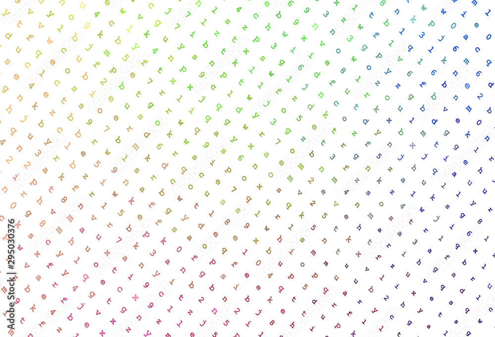 Light Multicolor vector pattern with ABC symbols.