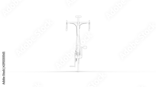 3d rendering of a race sports bicycle isolated in white background