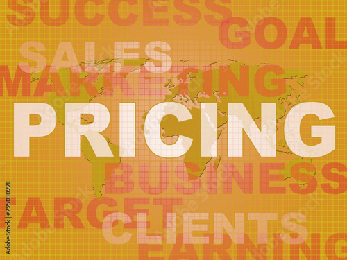 Pricing point or price fixing means setting rates or costs - 3d illustration
