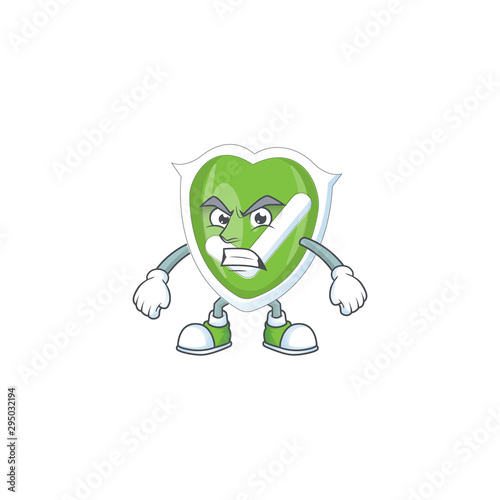 Scream checkmark shield with character a mascot