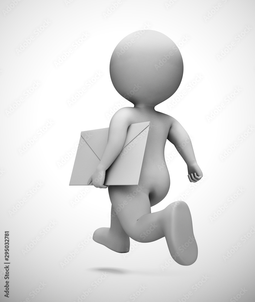 Priority Mail or special delivery by an Express courier - 3d illustration Priority Mail or special delivery by an Express courier - 3d illustration