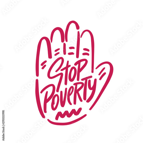 Stop Poverty Vector Illustration. Suitable for Greeting Card, Poster and Banner.