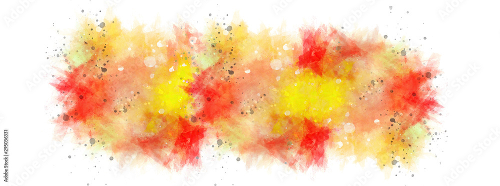 Colorful multi color paint splatter on white background.Decorative abstract pattern.