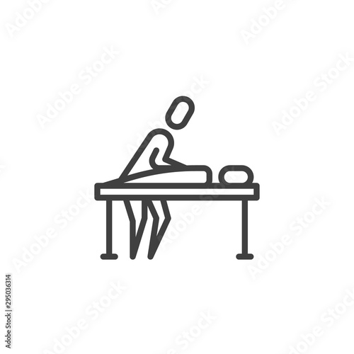 Back massage therapy line icon. linear style sign for mobile concept and web design. Body massage outline vector icon. Symbol, logo illustration. Vector graphics