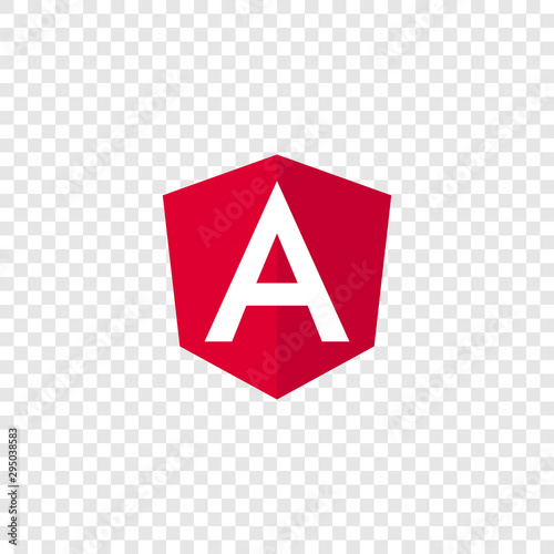 Angular programming language, Angular emblem white letter on red background