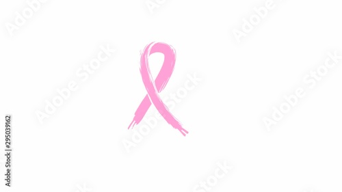 Pink breast cancer awareness ribbon (Seamless Loop Animation) 
