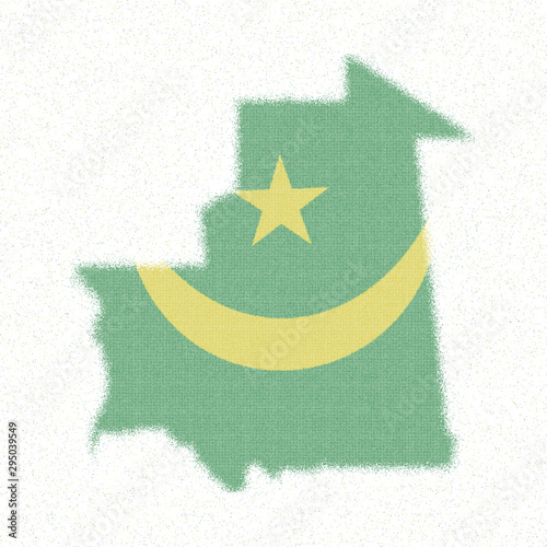 Map of Mauritania. Mosaic style map with flag of Mauritania. Splendid vector illustration.