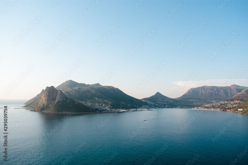 The view of Hout Bay from Chapmans Peak drive. Cape Town, South Africa