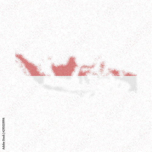 Map of Indonesia. Mosaic style map with flag of Indonesia. Juicy vector illustration.